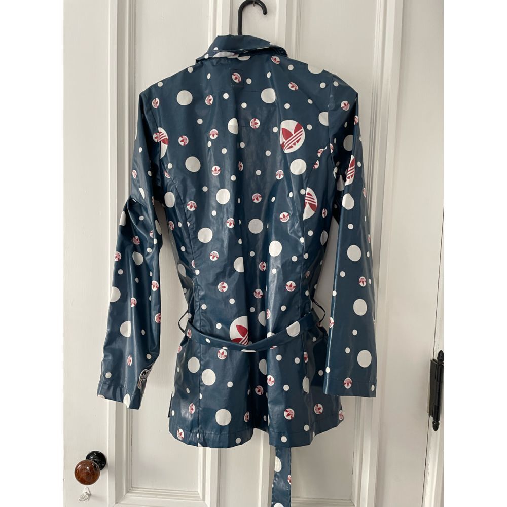 Adidas rare blue cream and red dotted graphic raincoat S - Picture 6 of 6